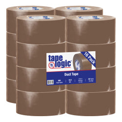 Tape Logic Color Duct Tape, 3in Core, 3in x 180ft, Brown, Case Of 16