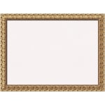 Amanti Art Florentine Non-Magnetic Cork Bulletin Board, 31in x 23in, White, Gold Wood Frame