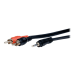 Comprehensive Standard Series 3.5mm Stereo Mini Plug To 2 RCA Plugs Audio Cable, 25ft