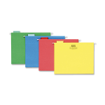 Sparco 1/5-Cut Color Hanging File Folders, Letter Size, Assorted, Box Of 25