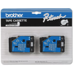 Brother TCM-OZ Black-On-Clear Matte Tapes, 0.38in x 25ft, Pack Of 2