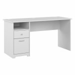 Bush Furniture Cabot 60inW Computer Desk With Drawers, White, Standard Delivery