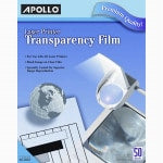 Apollo Laser Printer Transparency Film, 8 1/2in x 11in, Box Of 50 Sheets