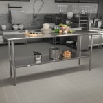 Flash Furniture Stainless Steel Prep And Work Table, 36inH x 72inW x 30inD, Silver