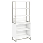 Bush Business Furniture Method 68inH Bookcase With Hutch, White, Standard Delivery