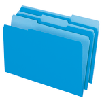 Office Depot Brand 2-Tone File Folders, 1/3 Cut, Legal Size, Blue, Pack Of 100