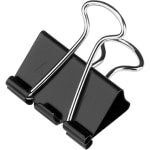 ACCO Binder Clips, 1.25in W, 0.625in Capacity, Black/Silver, Pack Of 12