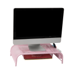 Mind Reader Metal Mesh Monitor Stand, 5-1/2inH x 11-1/2inW x 20inD, Pink