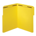 Office Depot Brand Color Fastener File Folders, 8 1/2in x 11in, Letter, Yellow, Box of 50