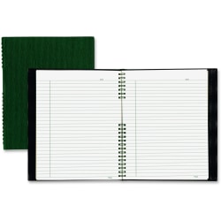 Blueline NotePro Hard Romanel Cover Notebook, Letter Size (8 1/2in x 11in), 100 Sheets, Green