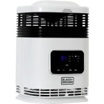 Black+Decker 360 deg. Surround Ceramic Heater, 10-1/4inH x 7-5/8inW x 7-5/8inD, Black