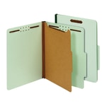 Office Depot Brand Classification Folders, 1 Divider, Letter Size (8-1/2in x 11in), 1-3/4in Expansion, Light Green, Box Of 10