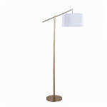 LumiSource Casper Floor Lamp, 69inH, Off-White/Gold Plated