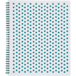 TOPS Polka Dot Design Double Wire Spiral Notebook, 11in x 9in, Teal Polka Dot