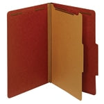 Office Depot Brand Classification Folders, 1 Divider, Legal Size (8-1/2in x 14in), 1-3/4in Expansion, Red, Box Of 10