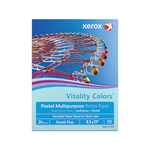 Xerox Vitality Colors Pastel Plus Color Multi-Use Printer & Copy Paper, 1 Ream, Blue, Letter (8.5in x 11in), 500 Sheets Per Ream, 24 Lb, 30% Recycled