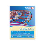 Xerox Vitality Colors Pastel Plus Color Multi-Use Printer & Copy Paper, 1 Ream, Ivory, Letter (8.5in x 11in), 500 Sheets Per Ream, 24 Lb, 30% Recycled