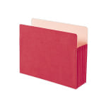 Smead Color File Pockets, Letter Size, 5 1/4in Expansion, 9 1/2in x 11 3/4in, Red