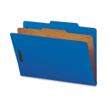 Smead Classification Folders, With SafeSHIELD Coated Fasteners, 1 Divider, 2in Expansion, Legal Size, 50% Recycled, Dark Blue, Box Of 10