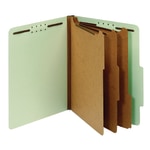 Office Depot Brand Pressboard Classification Folders With Fasteners, Letter Size, 100% Recycled, Light Green, Box Of 10