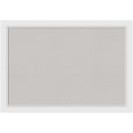 Amanti Art Cork Bulletin Board, 40in x 28in, Gray, Blanco White Wood Frame