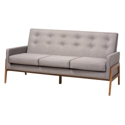 Lesro Lenox Steel 3-Seat Sofa, Gray/Silver