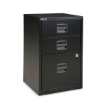 Bisley 14-13/16inD Vertical 3-Drawer Under-Desk File Cabinet, Black