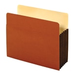 Office Depot Brand Heavy-Duty File Pockets, 5 1/4in Expansion, 8 1/2in x 11in, Letter Size, 30% Recycled, Brown, Box Of 10 File Pockets