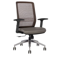 Sinfonia Sing Ergonomic Mesh/Fabric Mid-Back Task Chair With Antimicrobial Protection, Armless, White/Gray/Black