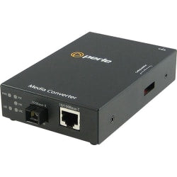 Perle S-110P-S1SC20U - Fiber media converter - 100Mb LAN - 10Base-T, 100Base-TX, 100Base-BX - RJ-45 / SC single-mode - up to 12.4 miles - 1310 (TX) / 1550 (RX) nm