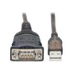 Tripp Lite U209-30N-IND USB to RS485/RS422 FTDI Serial Adapter Cable, 30 in. - First End: 1 x Type A Male USB - Second End: 1 x DB-9 Male Serial - 230 kbit/s - Shielding - Nickel Plated Connector - Gold Plated Contact - Black