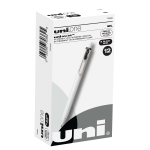 Uni-Ball One Retractable Gel Pens, Medium Point, 0.7 mm, White Barrel, Black Ink, Pack Of 12 Pens