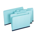 Pendaflex Pressboard Expansion File Folders Without Fasteners, 1in Expansion, Letter Size, Light Blue, Pack Of 25 Folders