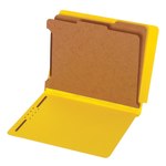 Pendaflex Straight-Cut End-Tab Pressboard Classification Folders, 2-1/2in Expansion, 2 Dividers, 8 1/2in x 11in, Letter, Yellow, Box of 10