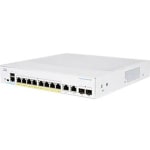 Cisco 350 CBS350-8P-2G Ethernet Switch - 10 Ports - Manageable - 2 Layer Supported - Modular - 2 SFP Slots - 17.95 W Power Consumption - 67 W PoE Budget - Optical Fiber, Twisted Pair - PoE Ports - Rack-mountable - Lifetime Limited Warranty