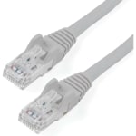 StarTech.com 12ft Gray Cat6 Patch Cable with Snagless RJ45 Connectors - Cat6 Ethernet Cable - 12 ft Cat6 UTP Cable - First End: 1 x RJ-45 Male Network - Second End: 1 x RJ-45 Male Network - Patch Cable - Gold Plated Connector - 24 AWG - Gray