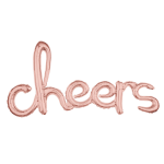 Amscan "Cheers" Cursive Balloon Banner, 21in x 40in, Rose Gold