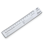 Medline Educare Paper Wound Rulers, 7 1/2inH x 1 1/8inW x 1/8inD, Black/White, 25 Rulers Per Pad, Pack Of 10 Pads