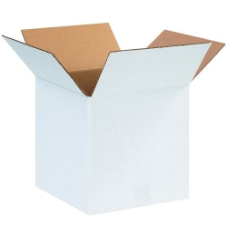 Partners Brand White Corrugated Boxes, 12in x 12in x 12in, Pack Of 25