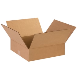 Partners Brand Flat Corrugated Boxes, 14in x 14in x 4in, Kraft, Pack Of 25