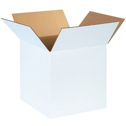 Partners Brand White Corrugated Boxes, 14in x 14in x 14in, Pack Of 25