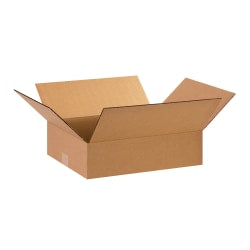 Partners Brand Flat Corrugated Boxes, 15in x 12in x 4in, Kraft, Pack Of 25