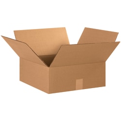 Partners Brand Flat Corrugated Boxes, 15in x 15in x 6in, Kraft, Pack Of 25