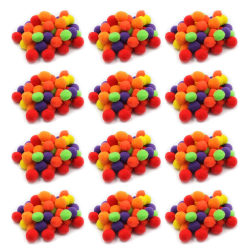 Creativity Street Glitter Pom Poms, 33 mm, Assorted Colors, Pack Of 40 Pom Poms