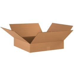 Partners Brand Flat Corrugated Boxes, 18in x 18in x 4in, Kraft, Pack Of 25