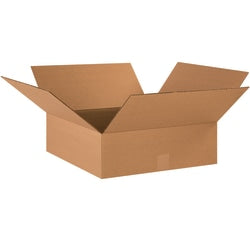 Partners Brand Flat Corrugated Boxes, 18in x 18in x 6in, Kraft, Pack Of 20