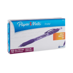 Paper Mate Profile Retractable Ballpoint Pens, Bold Point, 1.4 mm, Translucent Purple Barrel, Purple Ink, Pack Of 12