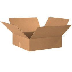 Partners Brand Flat Corrugated Boxes, 20in x 20in x 6in, Kraft, Pack Of 15