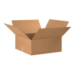 Partners Brand Flat Corrugated Boxes, 20in x 20in x 8in, Kraft, Pack Of 15