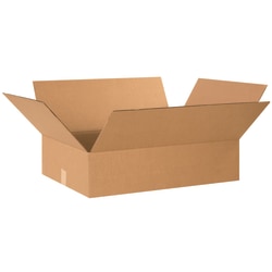 Partners Brand Flat Corrugated Boxes, 24in x 18in x 6in, Kraft, Pack Of 20